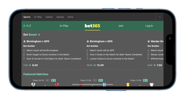 Bet365 mobile horizontal